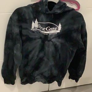 Dark blue tie dye camp hoodie size small